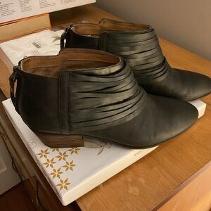 Clarks Black Leather Ankle Booties